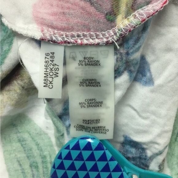 Calvin Klein Women’s Cold Shoulder Floral Top, White Floral, size S - Picture 7 of 8